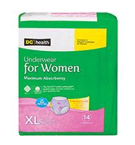 dg health underwear for women.